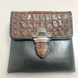 Brighton Trifold Crocodile Embossed Leather Vintage Wallet